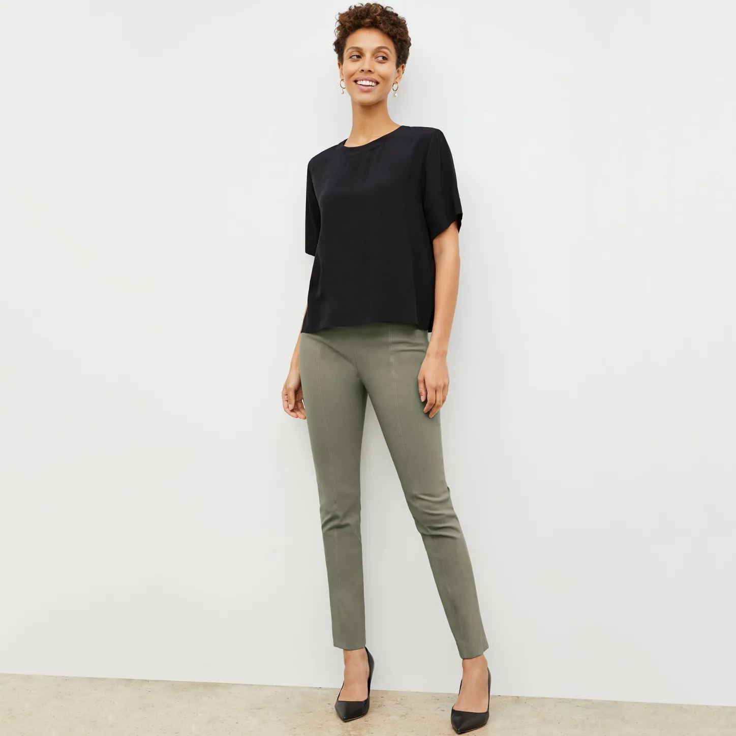 M.M.LaFleur Tops|The Annika Tee - Washable Silk