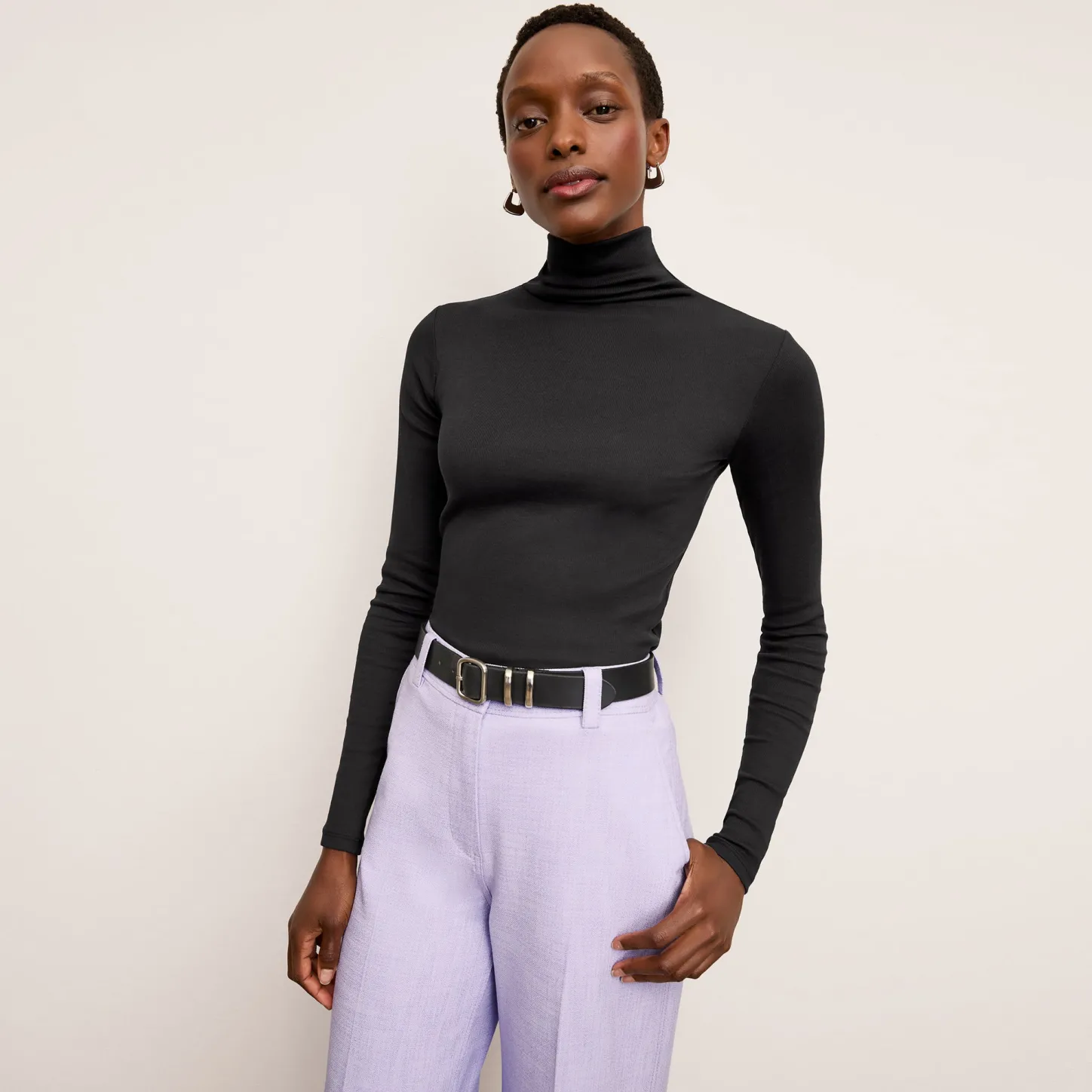 M.M.LaFleur Tops|The Axam Turtleneck - Ribbed Pima Cotton