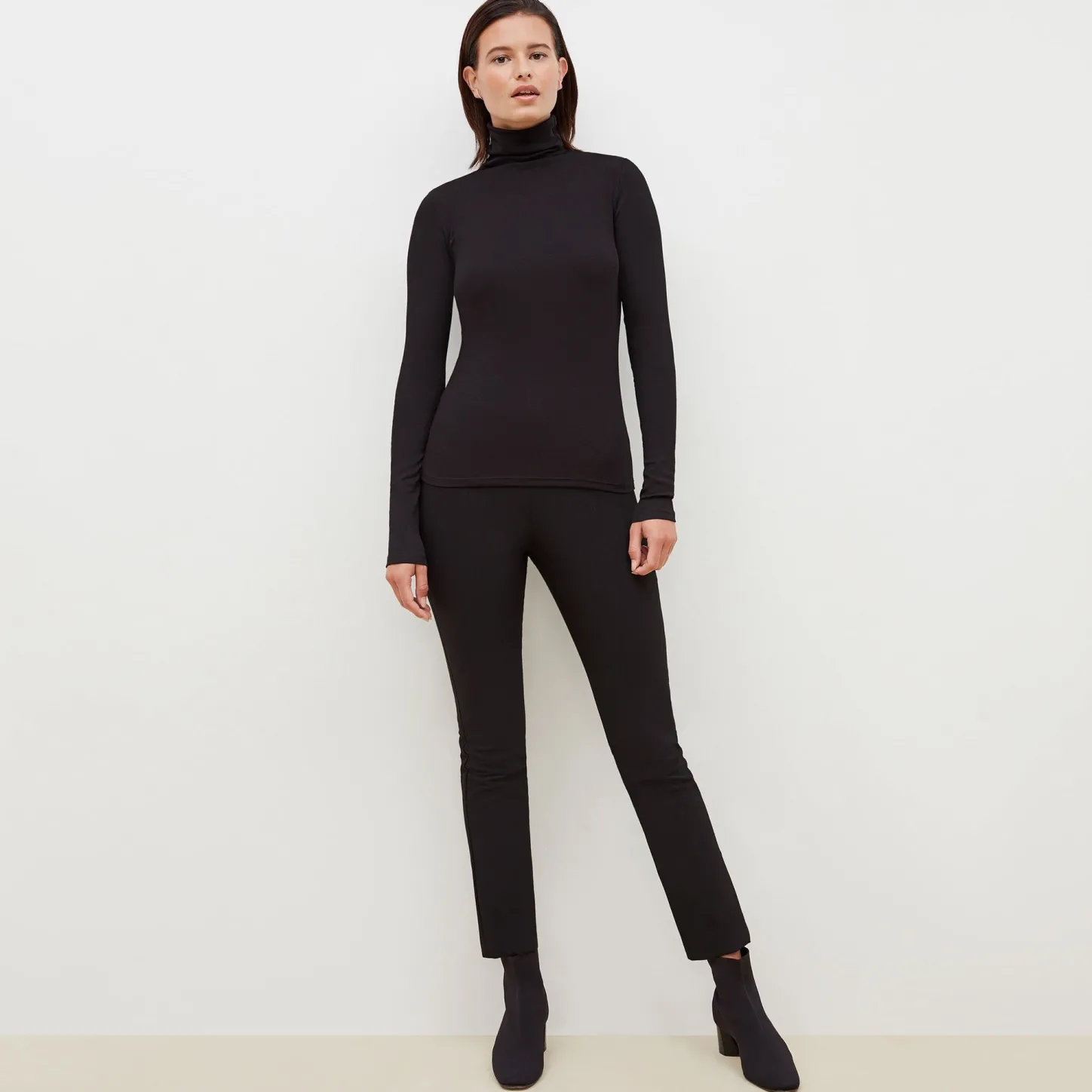 M.M.LaFleur Tops|The Axam Turtleneck - Ribbed Pima Cotton