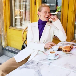M.M.LaFleur T-Shirts|The Axam Turtleneck - Ribbed Pima Cotton