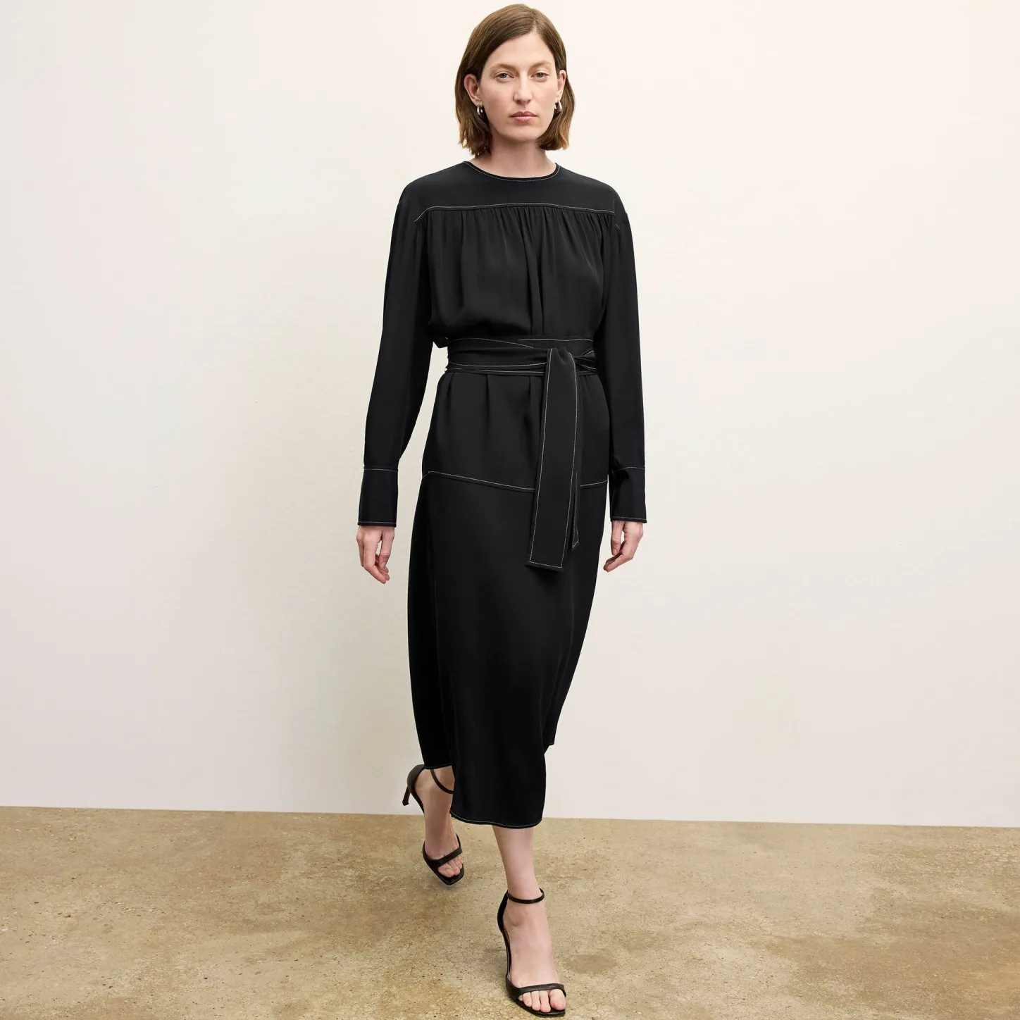 M.M.LaFleur Dresses|The Edie Dress - Washable Silk Top Stitch
