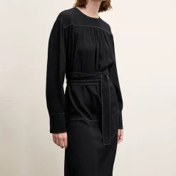 M.M.LaFleur Dresses|The Edie Dress - Washable Silk Top Stitch