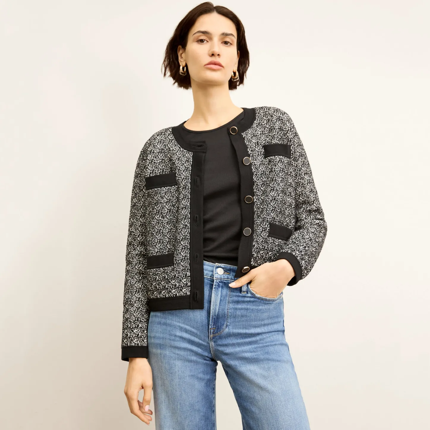 M.M.LaFleur T-Shirts|Jackets|The Evangeline Jardigan - Boucle Jardigan Knit