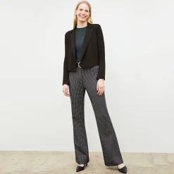 M.M.LaFleur Suiting|The Horton Flare Trouser - Stretch Houndstooth