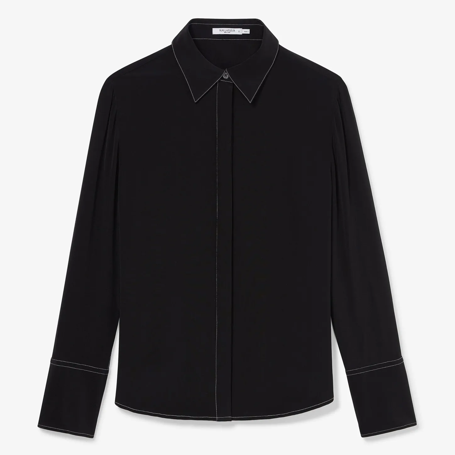 M.M.LaFleur Tops|The Mira Top - Washable Silk Top Stitch