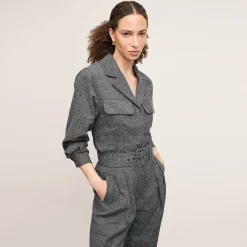 M.M.LaFleur Jackets|Suiting|The Natalia Shacket - Crosshatch Suiting