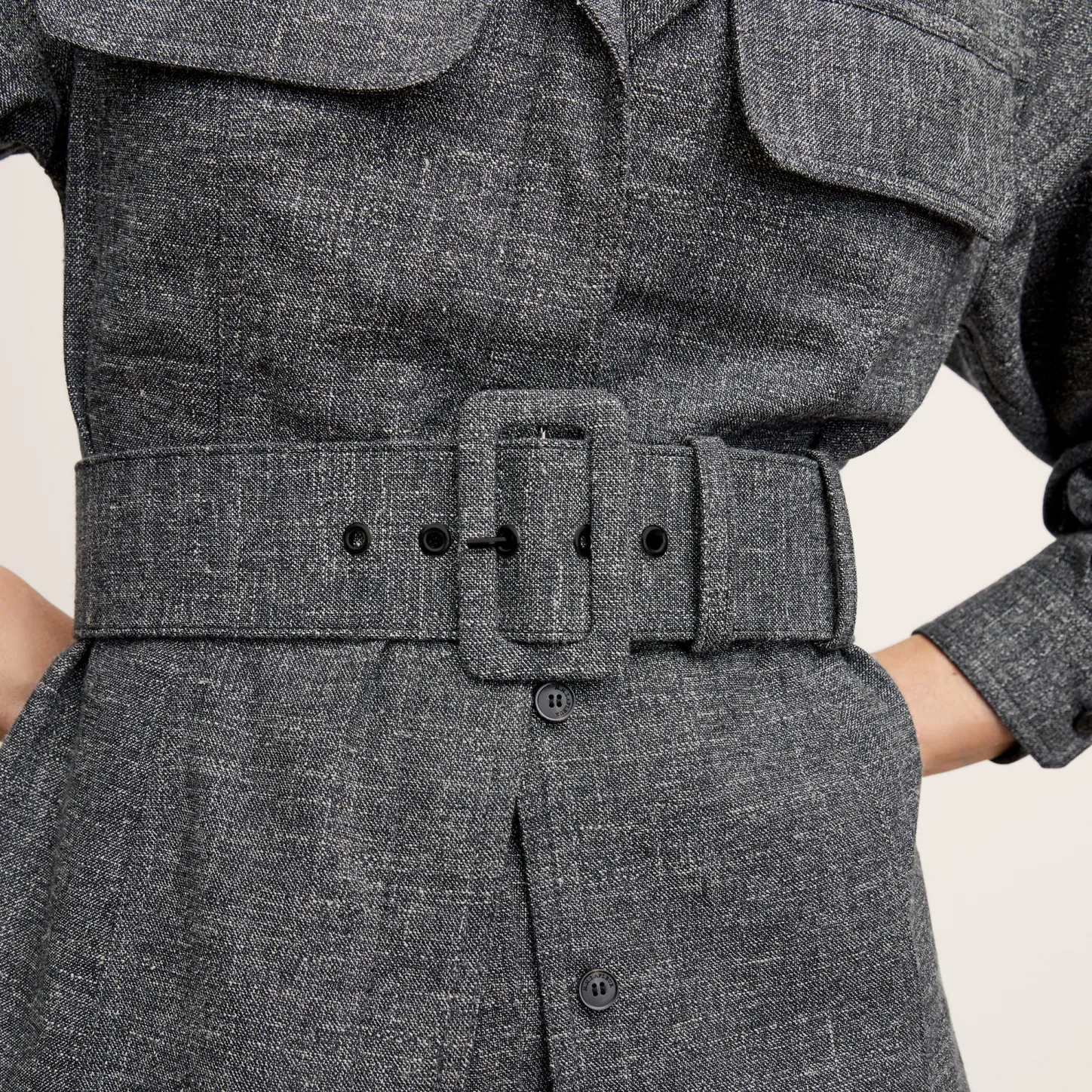 M.M.LaFleur Jackets|Suiting|The Natalia Shacket - Crosshatch Suiting