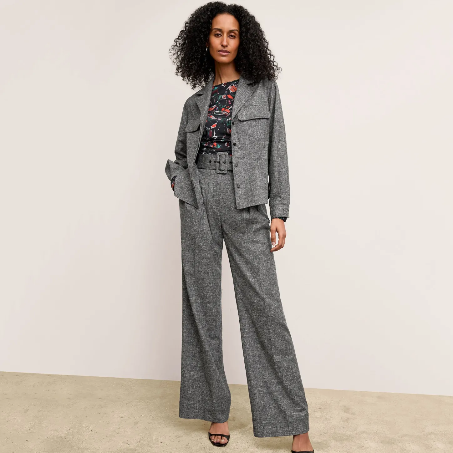 M.M.LaFleur Jackets|Suiting|The Natalia Shacket - Crosshatch Suiting