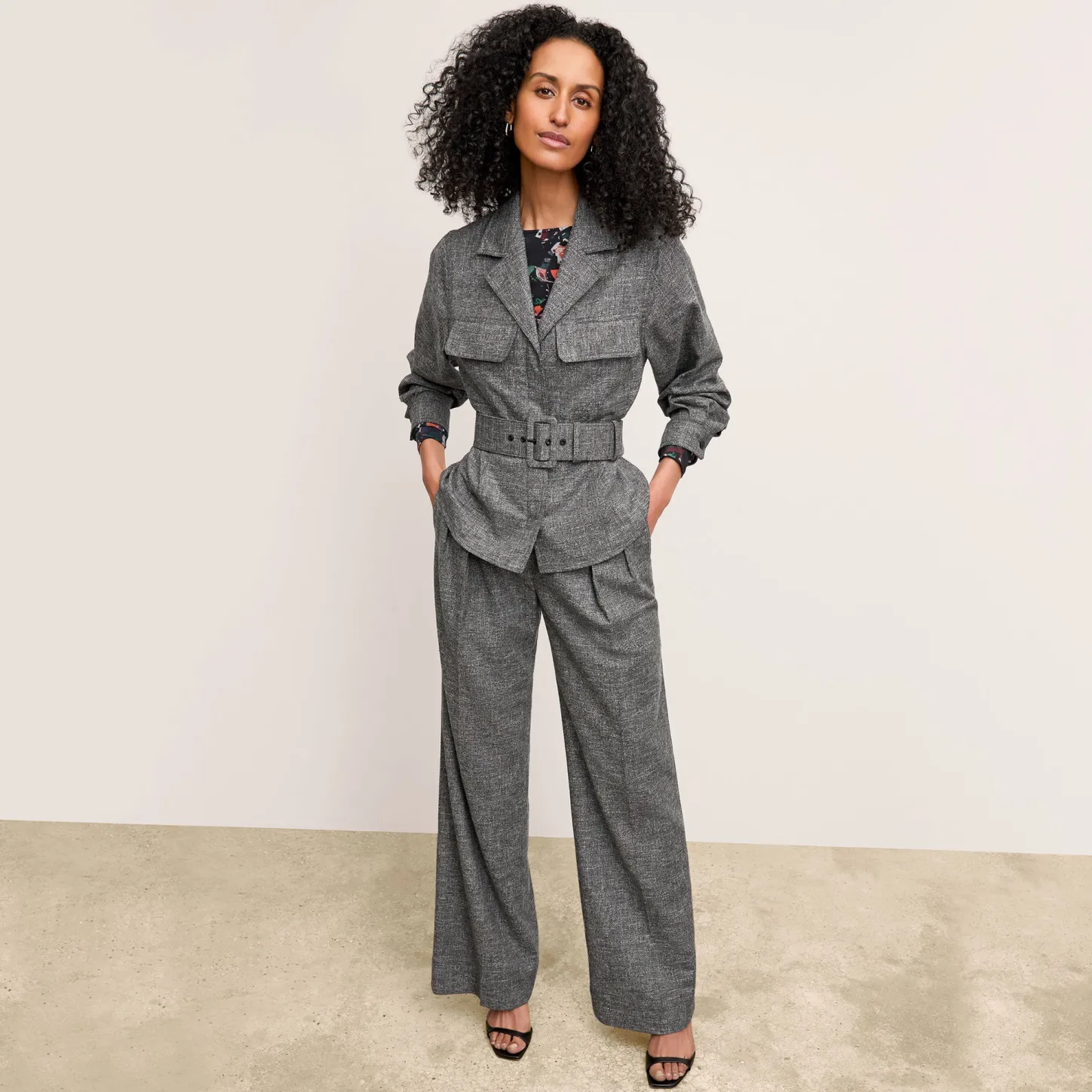 M.M.LaFleur Jackets|Suiting|The Natalia Shacket - Crosshatch Suiting