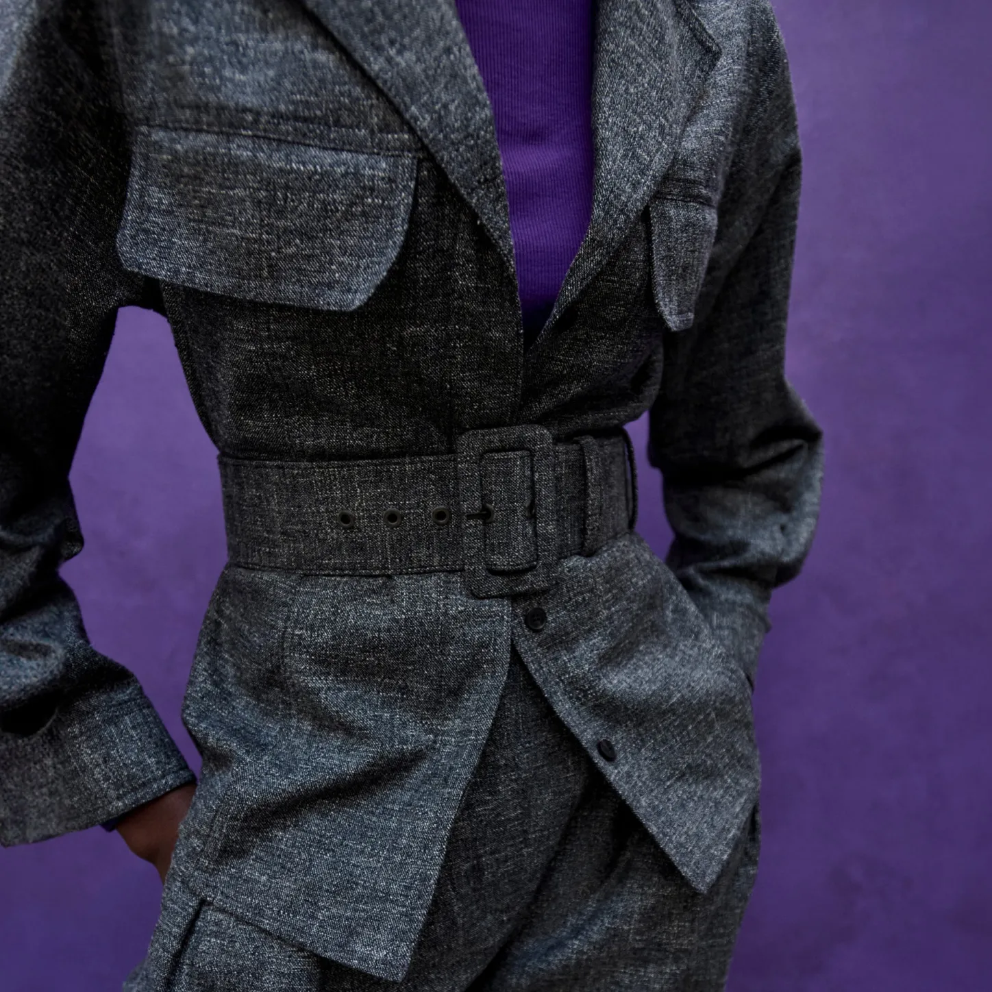 M.M.LaFleur Jackets|Suiting|The Natalia Shacket - Crosshatch Suiting