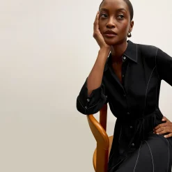 M.M.LaFleur Dresses|The Pepper Dress - Washable Silk Top Stitch