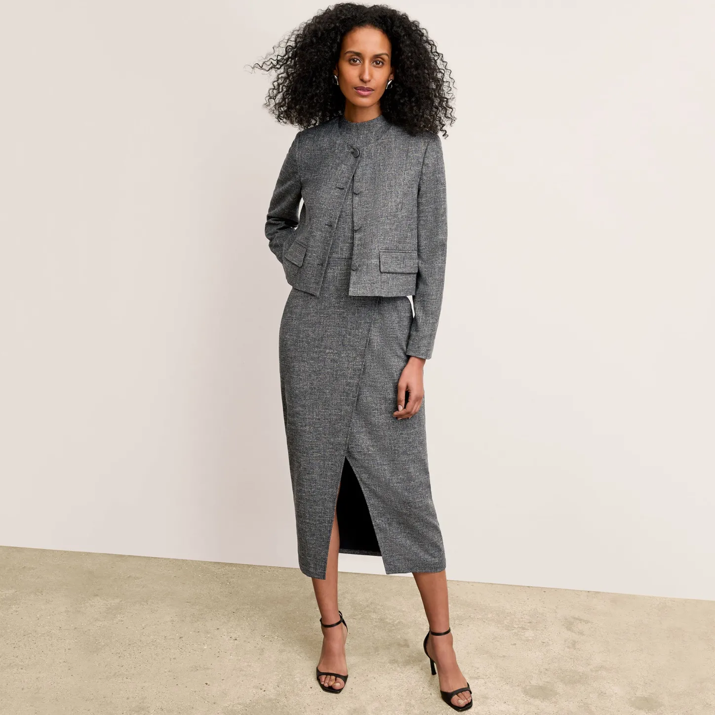 M.M.LaFleur Dresses|Suiting|The Valencia Dress - Crosshatch Suiting