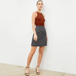 M.M.LaFleur Suiting|The Whitney Skirt - Stretch Houndstooth