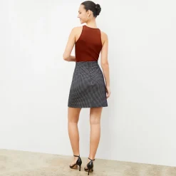 M.M.LaFleur Suiting|The Whitney Skirt - Stretch Houndstooth