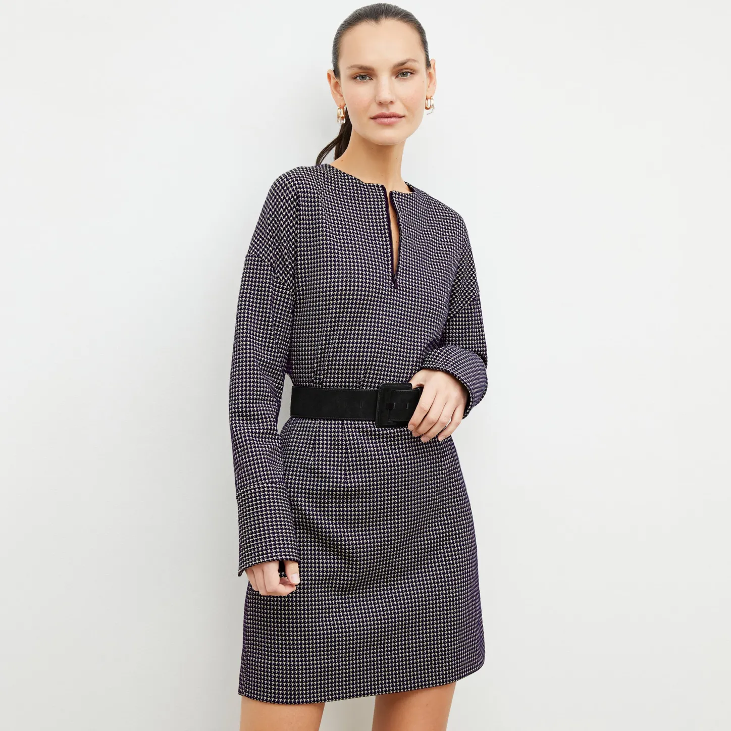 M.M.LaFleur Suiting|The Whitney Skirt - Stretch Houndstooth